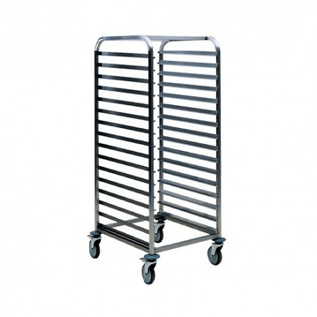 chariot 16 niveaux PLAT 60x40 , Inox 18/10 brossé