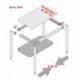 Table inox kit à monter 90 cm (S60) ATTENTION profondeur de 60 cm