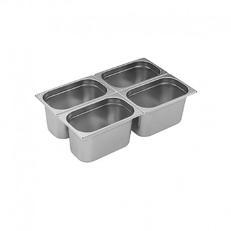 Bac Gastro Inox GN 1/4, hauteur 10 cm 26,5x16,2 cm