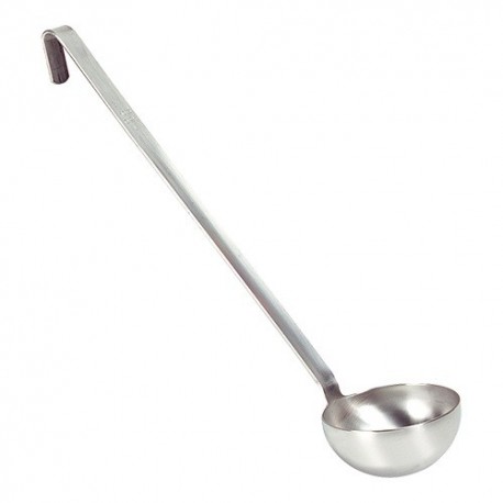 louche  diam. 10 cm vol. 0.25 litre Long: 		45 cm, sans couture, inox