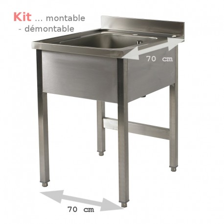 Plonge table  KIT  1 bac 0,7 m